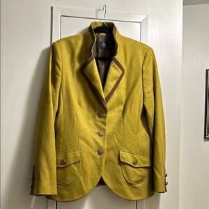 Bogner Women's Mustard Jacket with Brown Trim